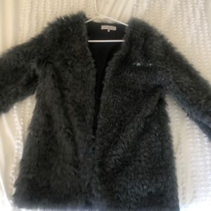 Grey Faux Fur Coat